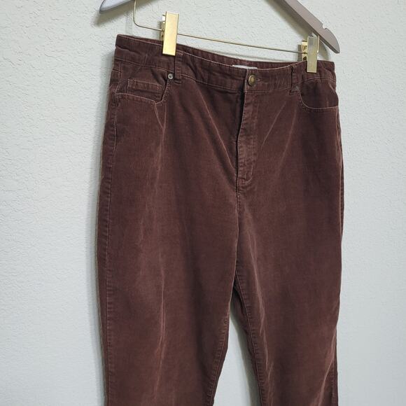 Coldwater Creek Corduroy Pants Womens Size 14 (35 Waist) Brown Straight Leg - Picture 8 of 11